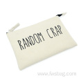 Natural Durable Blank Cotton Pouch Printed your Logo Cosmetic Canvas Zipper Purse for Makeup